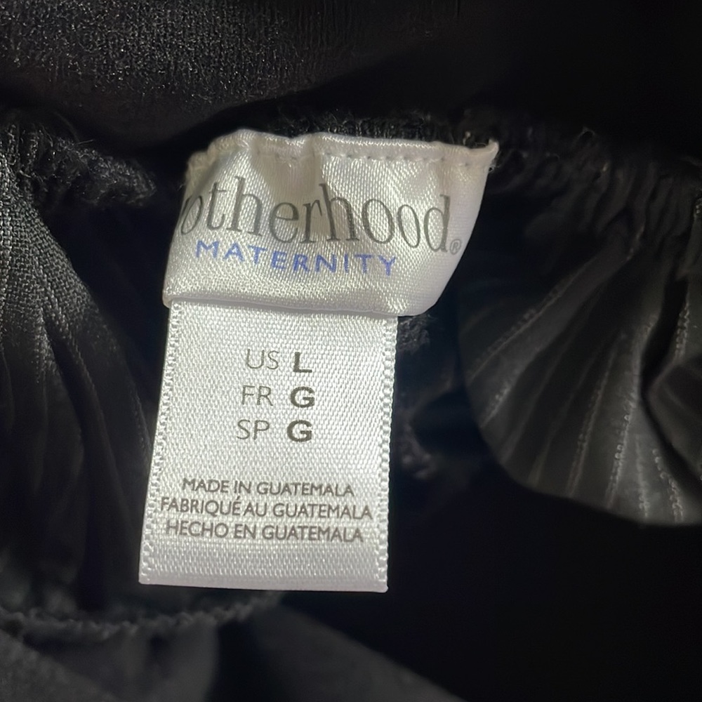 2 Pairs of Maternity Black Pants Size Large, Solid Black and Pinstriped - Picture 4 of 6